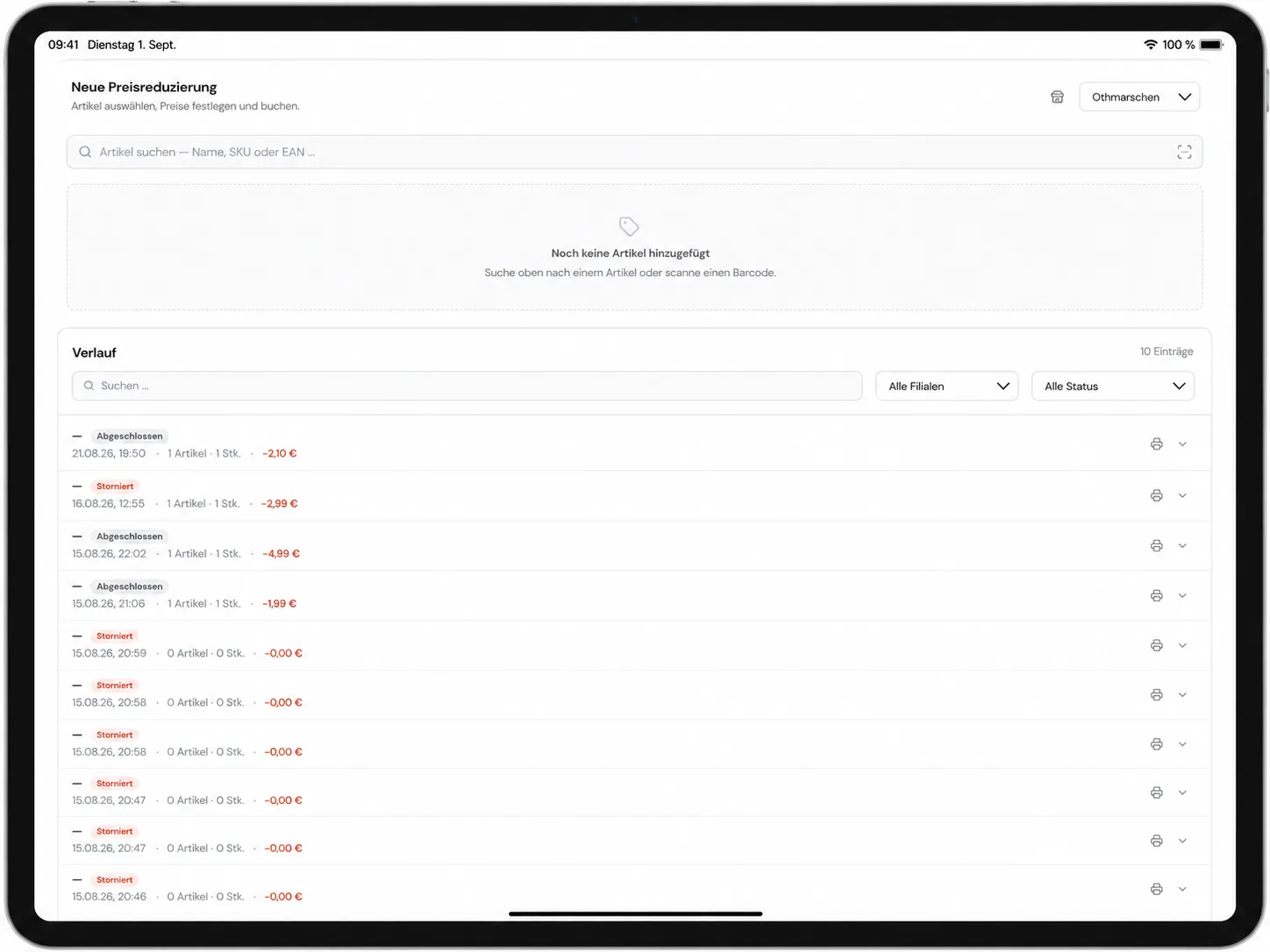 Preisreduzierungen – FlowerTag Screenshot
